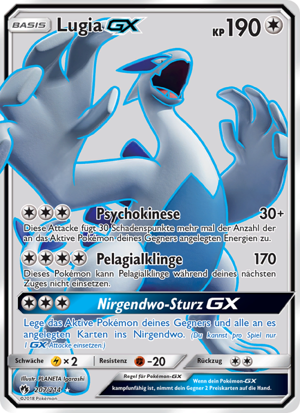 Lugia GX 207 — Echo des Donners (German Pokémon TCG card)