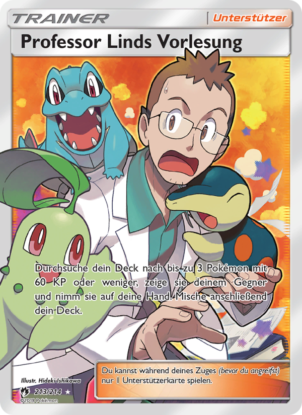 Professor Linds Vorlesung 213 — Echo des Donners (German Pokémon TCG card)