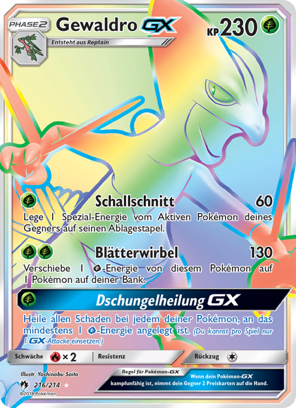 Gewaldro GX 216 — Echo des Donners (German Pokémon TCG card)