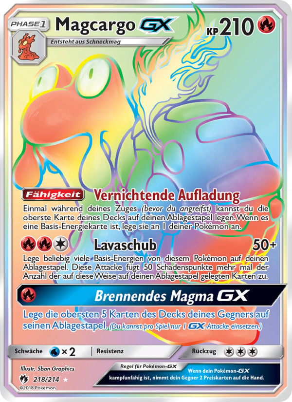 Magcargo GX 218 — Echo des Donners (German Pokémon TCG card)