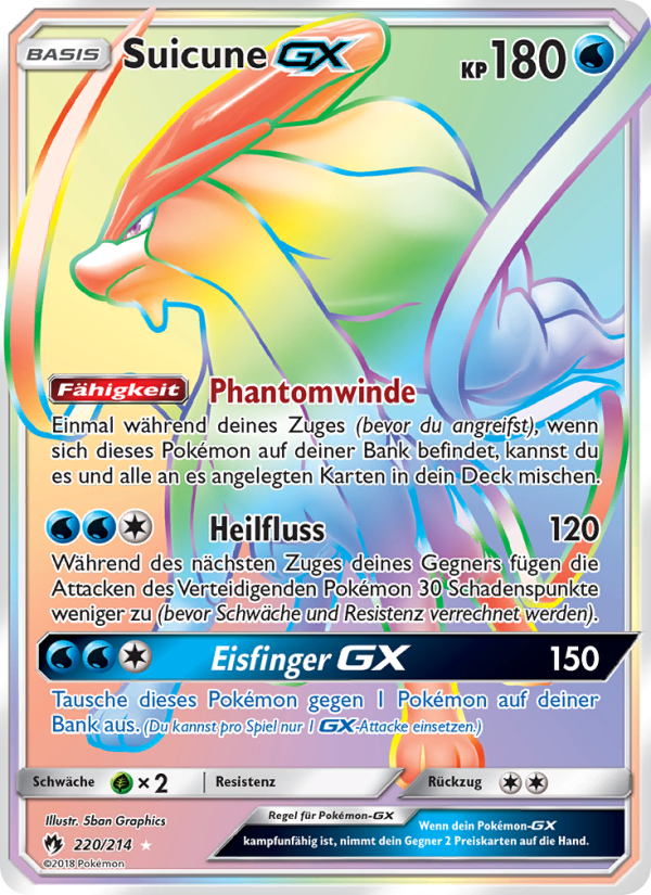 Suicune GX 220 — Echo des Donners (German Pokémon TCG card)