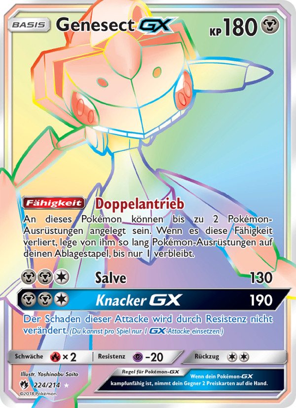 Genesect GX 224 — Echo des Donners (German Pokémon TCG card)
