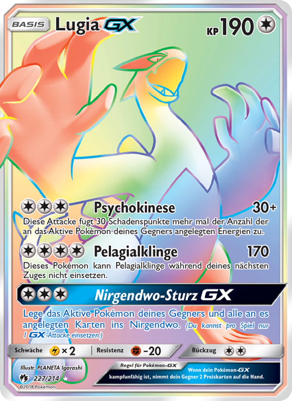 Lugia GX 227 — Echo des Donners (German Pokémon TCG card)