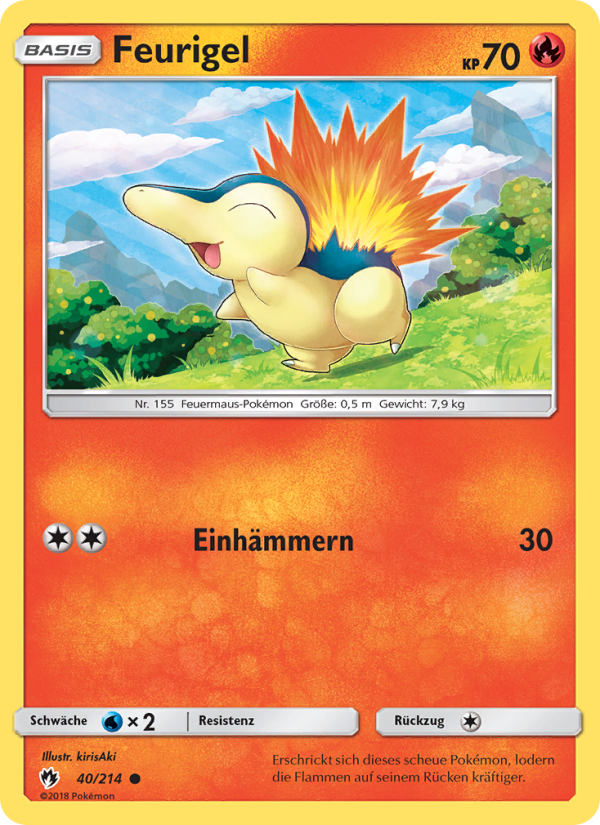 Feurigel 40 — Echo des Donners (German Pokémon TCG card)