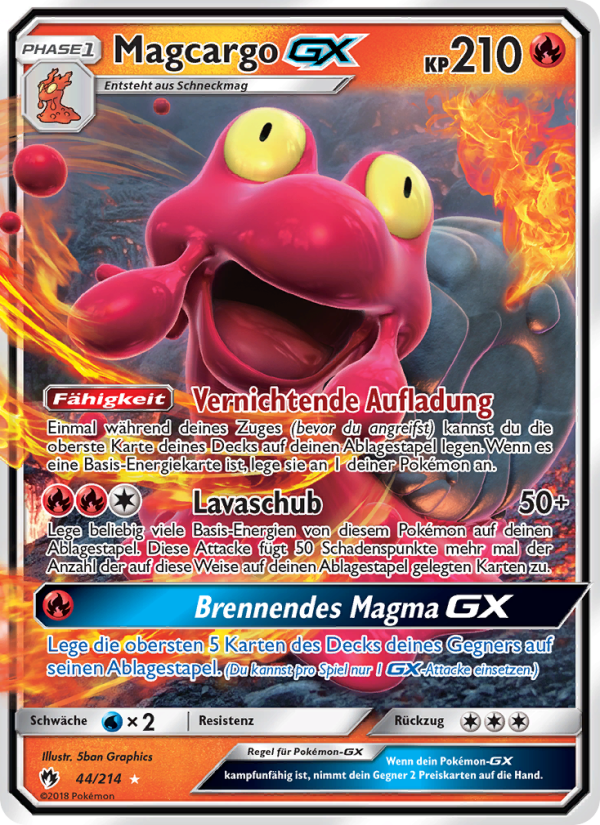 Magcargo GX 44 — Echo des Donners (German Pokémon TCG card)