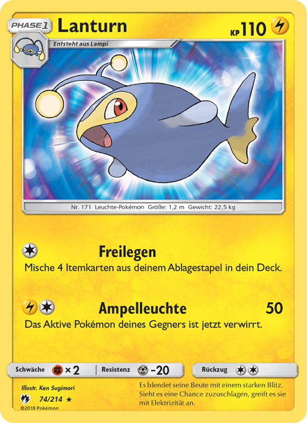 Lanturn 74 — Echo des Donners (German Pokémon TCG card)