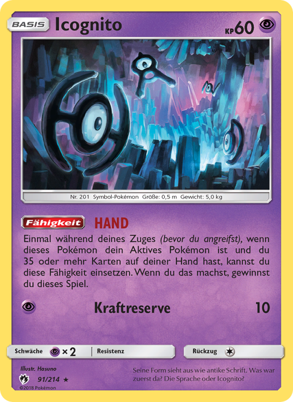 Icognito 91 — Echo des Donners (German Pokémon TCG card)