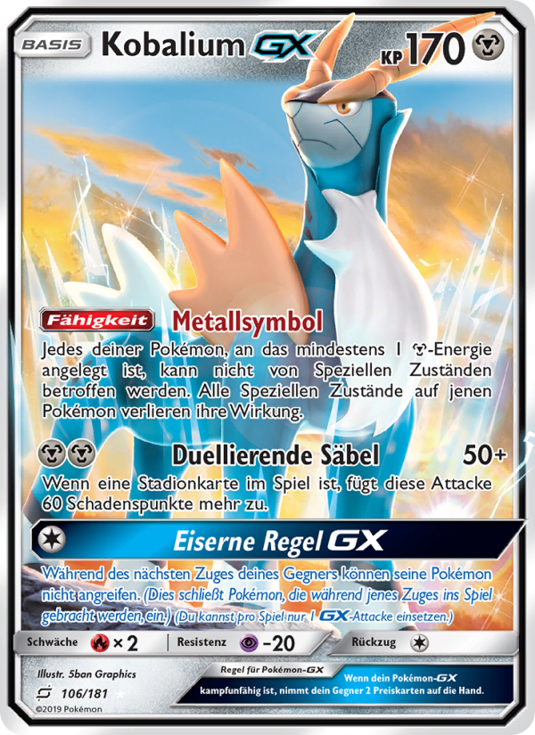 Kobalium GX 106 — Teams Sind Trumpf (German Pokémon TCG card)