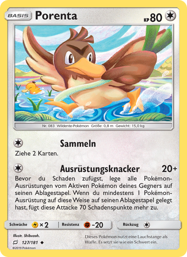 Porenta 127 — Teams Sind Trumpf (German Pokémon TCG card)