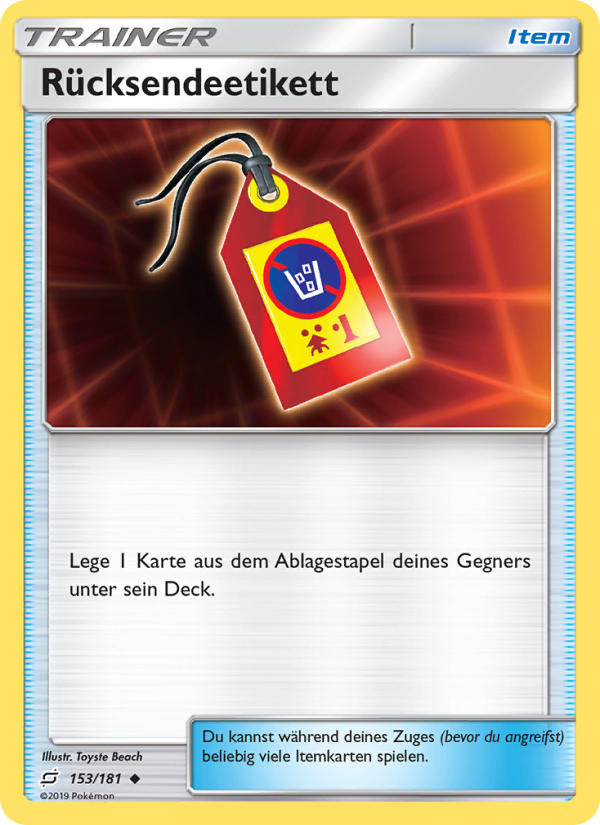 Rücksendeetikett 153 — Teams Sind Trumpf (German Pokémon TCG card)
