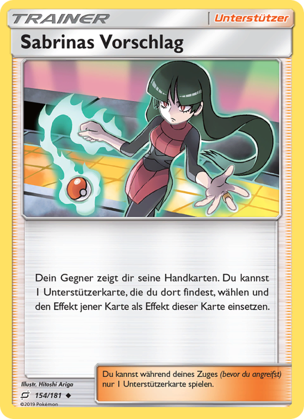 Sabrinas Vorschlag 154 — Teams Sind Trumpf (German Pokémon TCG card)