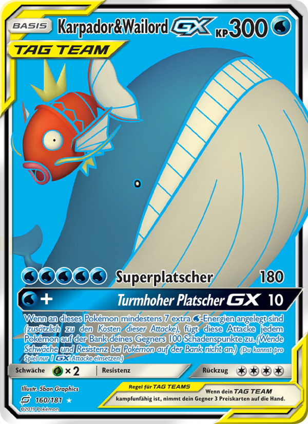Karpador & Wailord Pokémon TCG cards