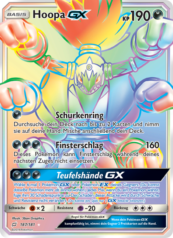 Hoopa GX 187 — Teams Sind Trumpf (German Pokémon TCG card)