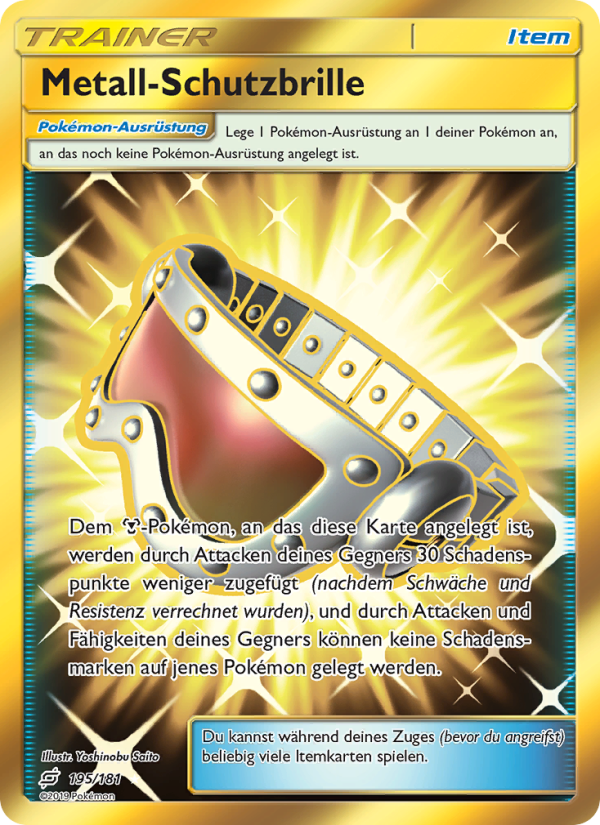 Metall-Schutzbrille 195 — Teams Sind Trumpf (German Pokémon TCG card)