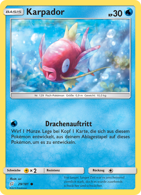 Karpador 29 — Teams Sind Trumpf (German Pokémon TCG card)