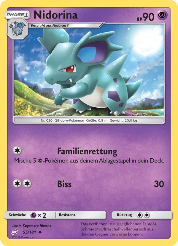Nidorina 55 — Teams Sind Trumpf (German Pokémon TCG card)