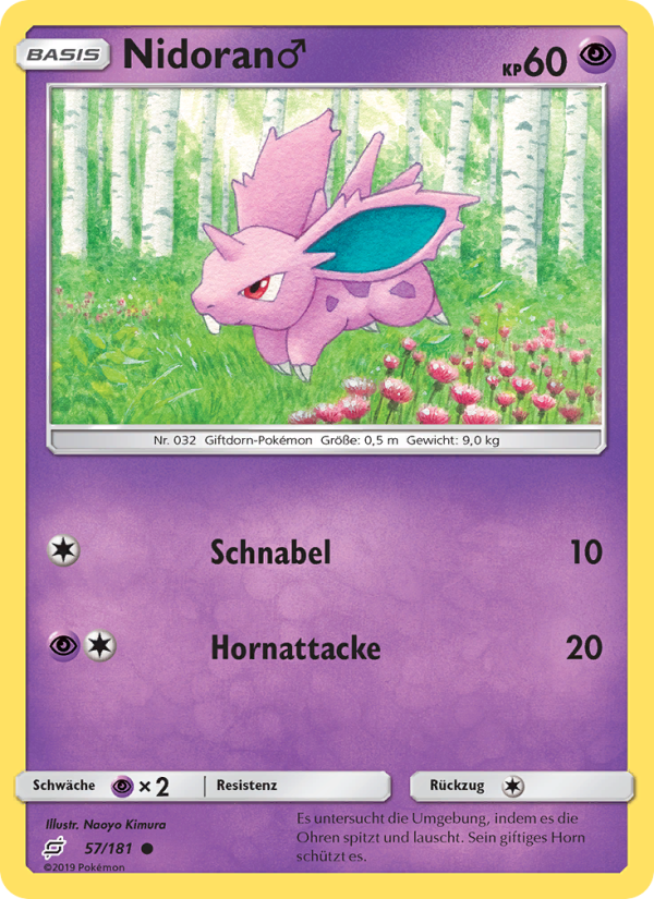 Nidoran♂ 57 — Teams Sind Trumpf (German Pokémon TCG card)