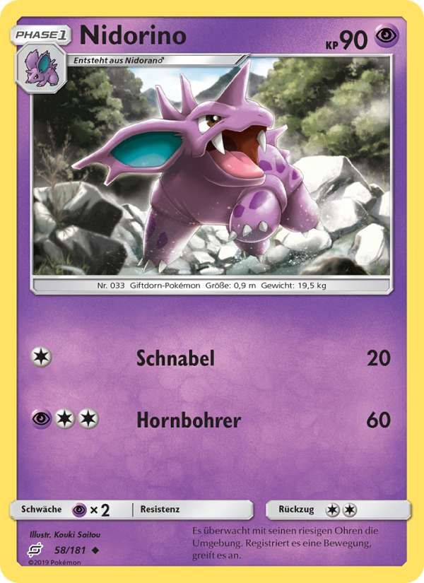 Nidorino 58 — Teams Sind Trumpf (German Pokémon TCG card)