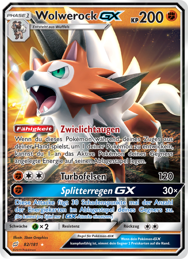Wolwerock GX 82 — Teams Sind Trumpf (German Pokémon TCG card)