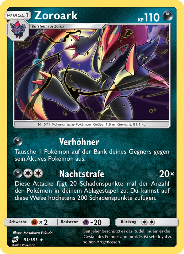 Zoroark 91 — Teams Sind Trumpf (German Pokémon TCG card)
