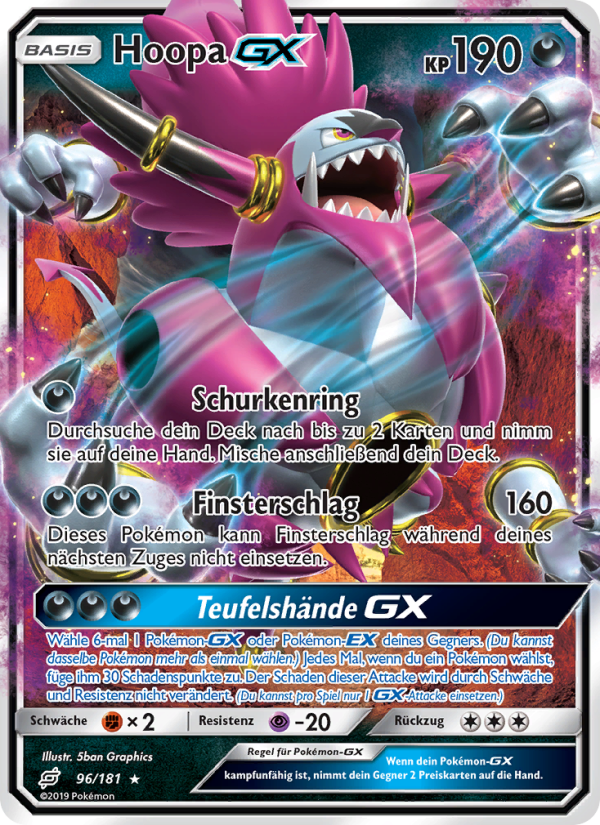 Hoopa GX 96 — Teams Sind Trumpf (German Pokémon TCG card)