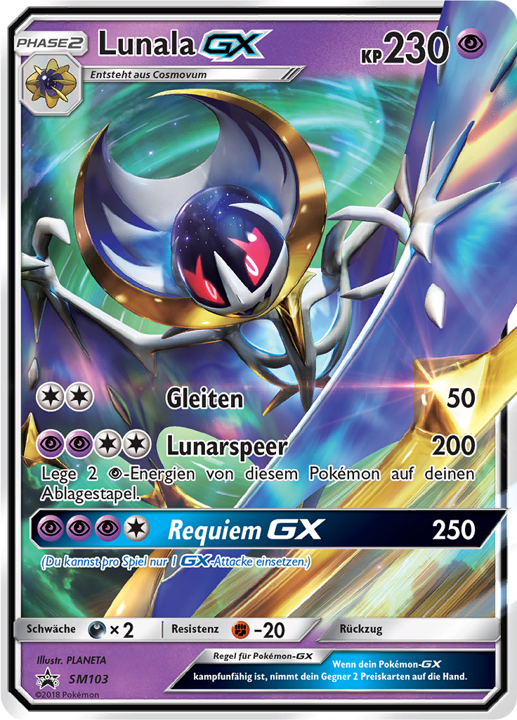Lunala GX SM103 — SM Promokarten (German Pokémon TCG card)