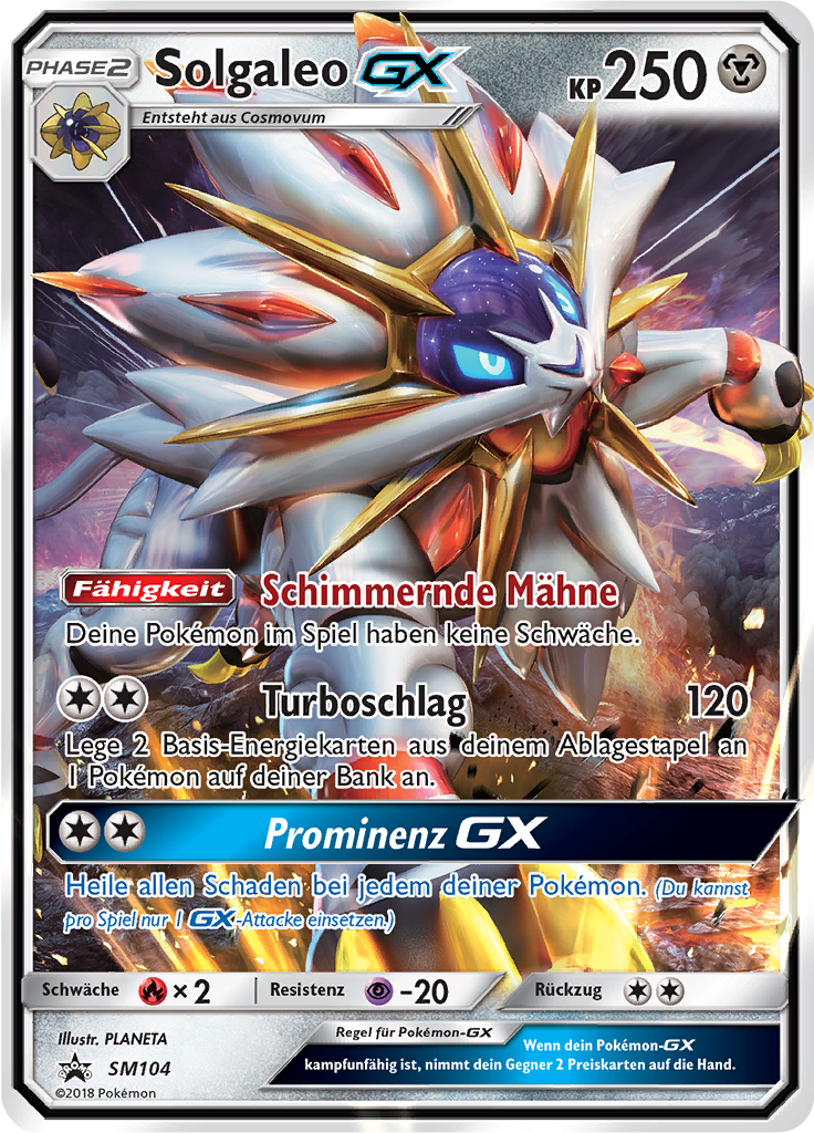 Solgaleo GX SM104 — SM Promokarten (German Pokémon TCG card)