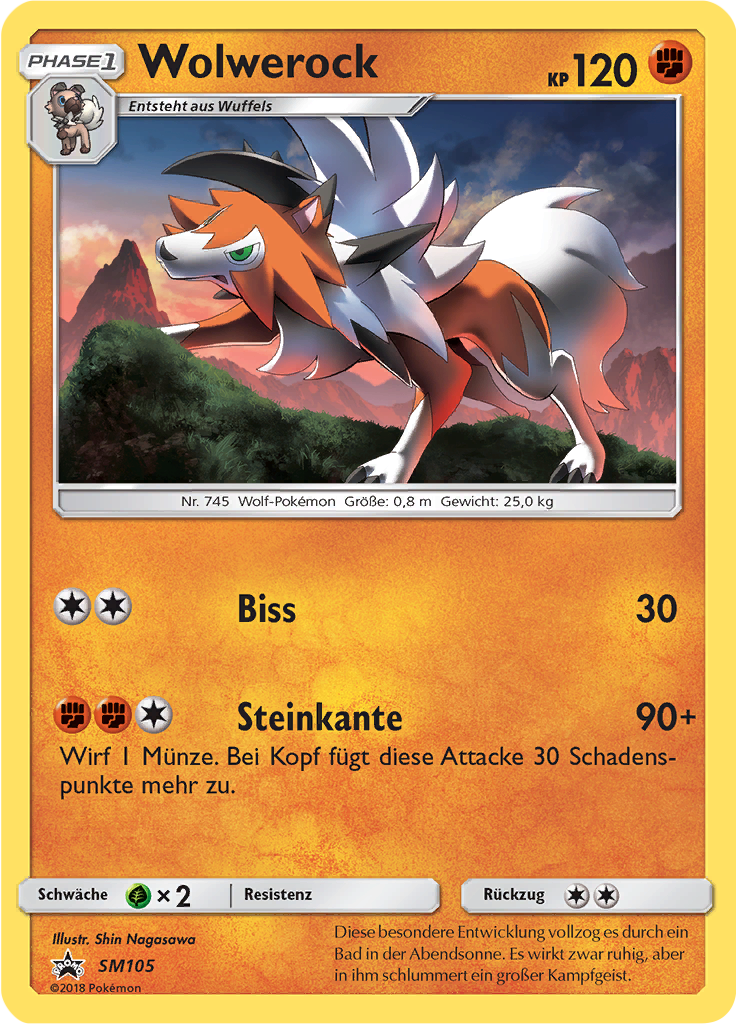 Wolwerock SM105 — SM Promokarten (German Pokémon TCG card)