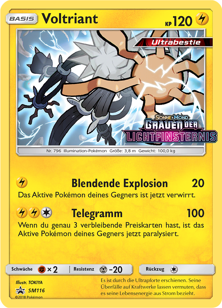 Voltriant SM116 — SM Promokarten (German Pokémon TCG card)