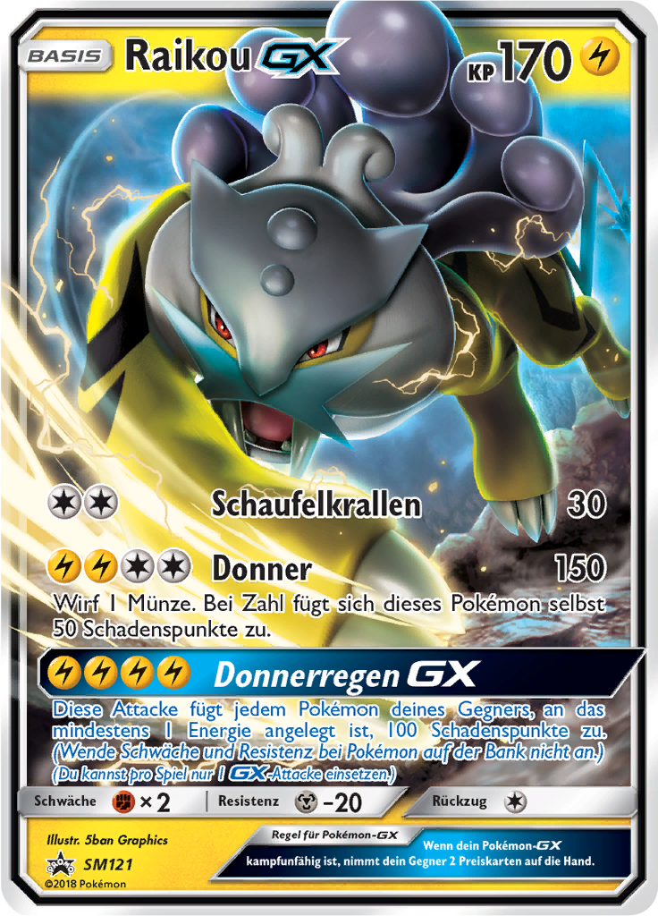 Raikou GX SM121 — SM Promokarten (German Pokémon TCG card)