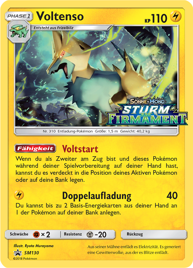 Voltenso SM130 — SM Promokarten (German Pokémon TCG card)