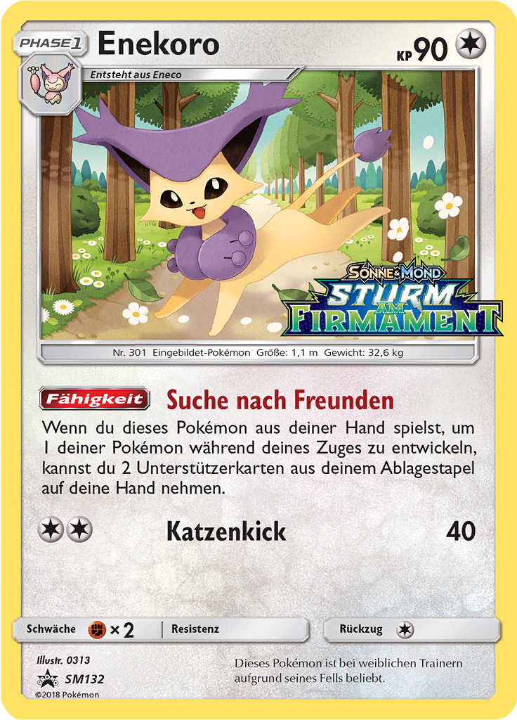 Enekoro SM132 — SM Promokarten (German Pokémon TCG card)