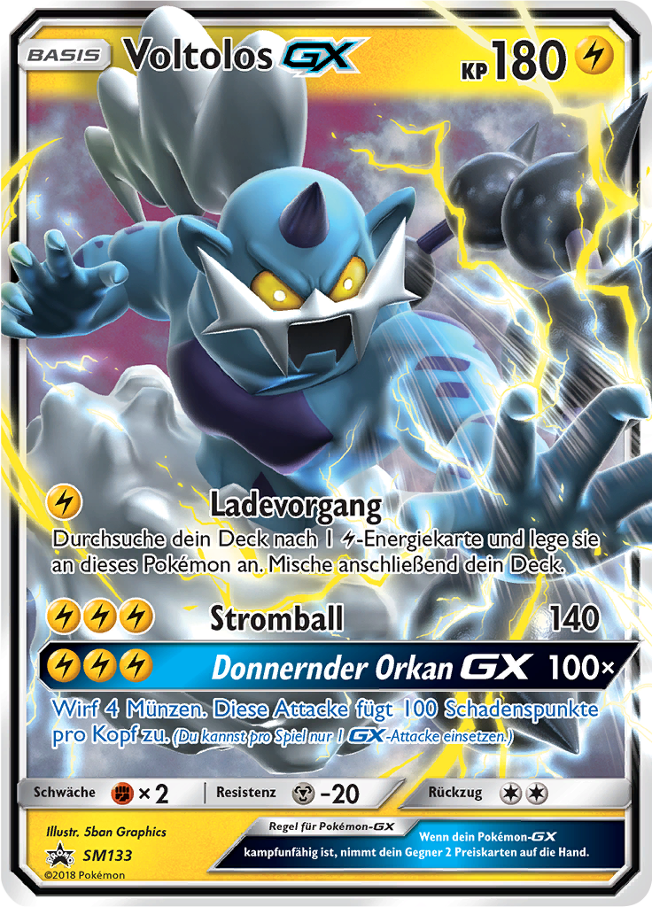 Voltolos GX SM133 — SM Promokarten (German Pokémon TCG card)
