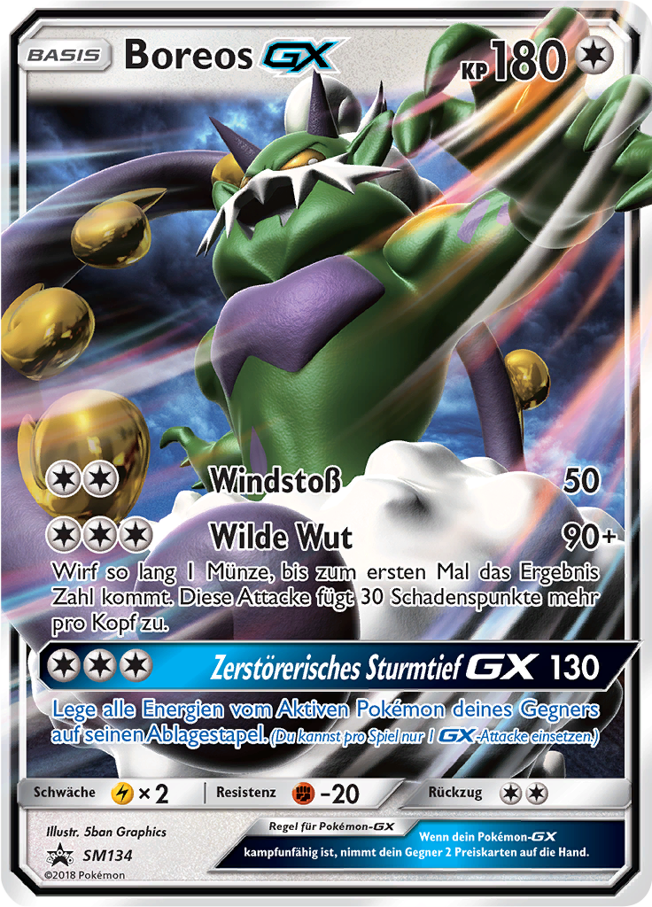 Boreos GX SM134 — SM Promokarten (German Pokémon TCG card)