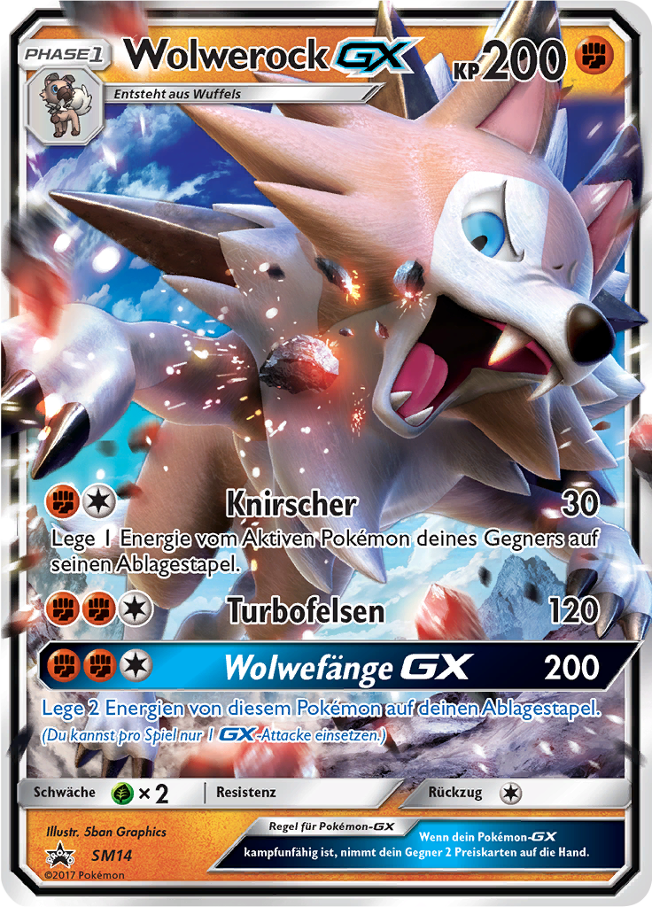 Wolwerock GX SM14 — SM Promokarten (German Pokémon TCG card)