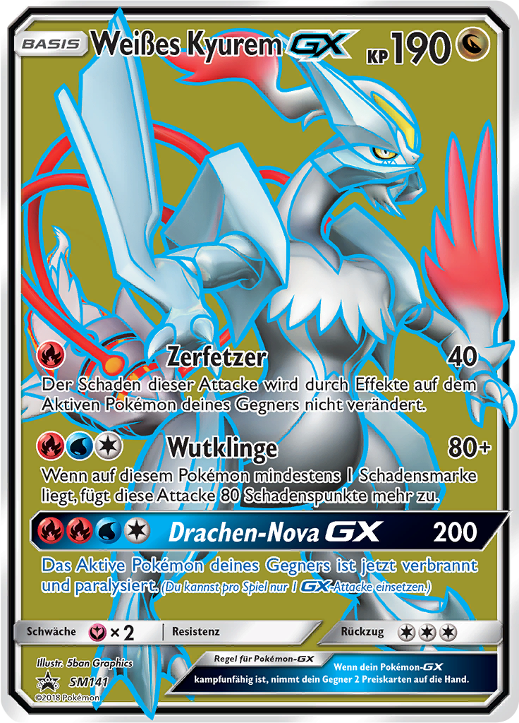 Weißes Kyurem GX SM141 — SM Promokarten (German Pokémon TCG card)