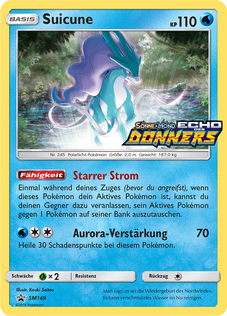 Suicune SM149 — SM Promokarten (German Pokémon TCG card)