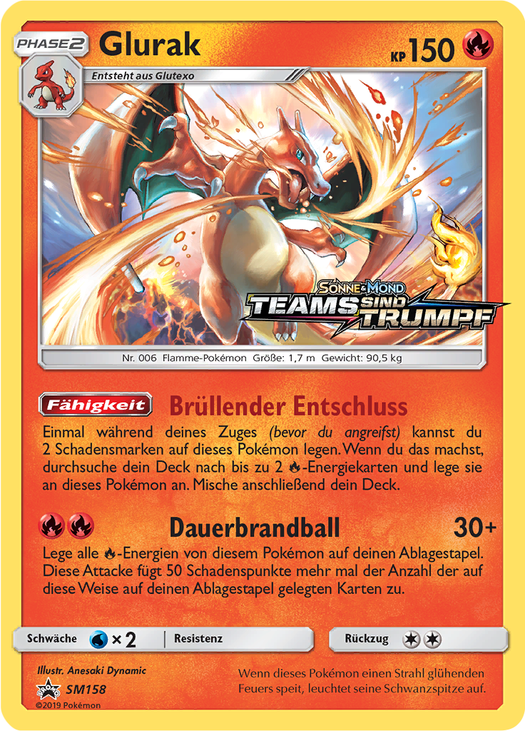 Glurak SM158 — SM Promokarten (German Pokémon TCG card)