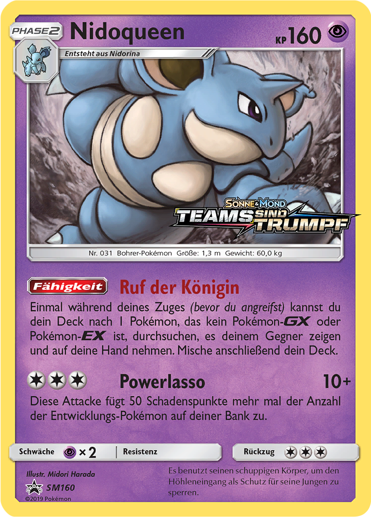Nidoqueen SM160 — SM Promokarten (German Pokémon TCG card)