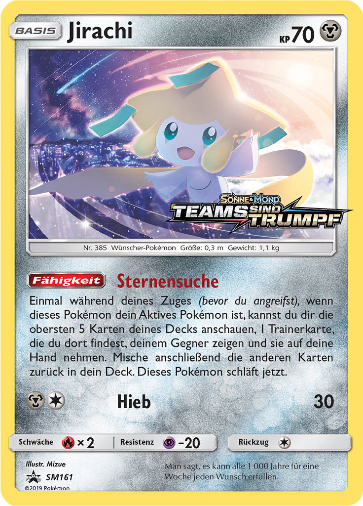 Jirachi SM161 — SM Promokarten (German Pokémon TCG card)