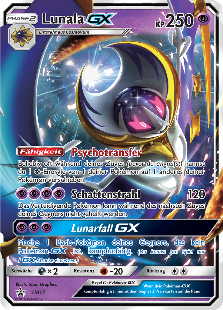 Lunala GX SM17 — SM Promokarten (German Pokémon TCG card)