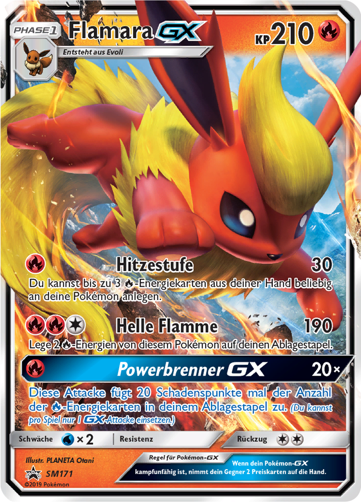 Flamara GX SM171 — SM Promokarten (German Pokémon TCG card)