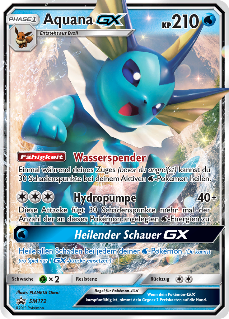 Aquana GX SM172 — SM Promokarten (German Pokémon TCG card)