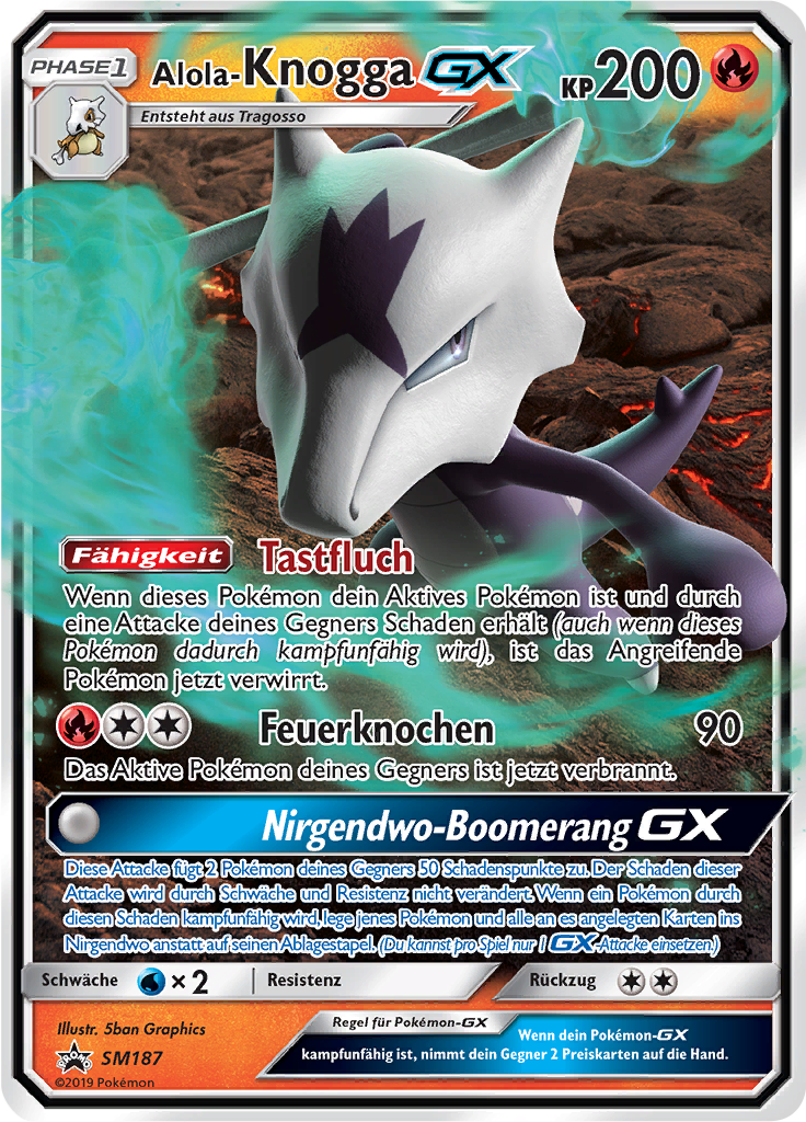 Alola-Knogga GX SM187 — SM Promokarten (German Pokémon TCG card)