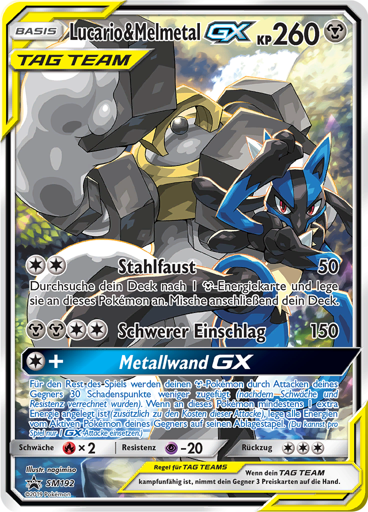 Lucario & Melmetal GX SM192 — SM Promokarten (German Pokémon TCG card)