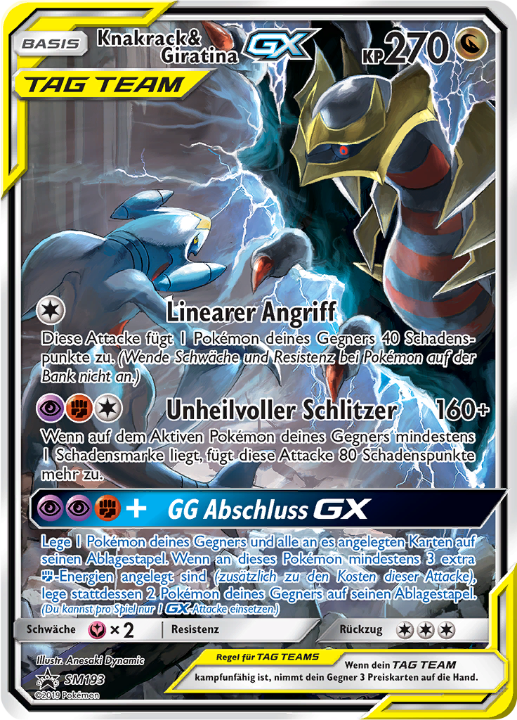 Knakrack & Giratina GX SM193 — SM Promokarten (German Pokémon TCG card)