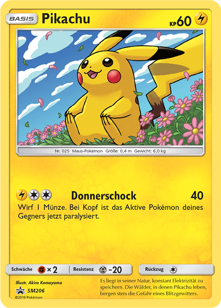 Pikachu SM206 — SM Promokarten (German Pokémon TCG card)