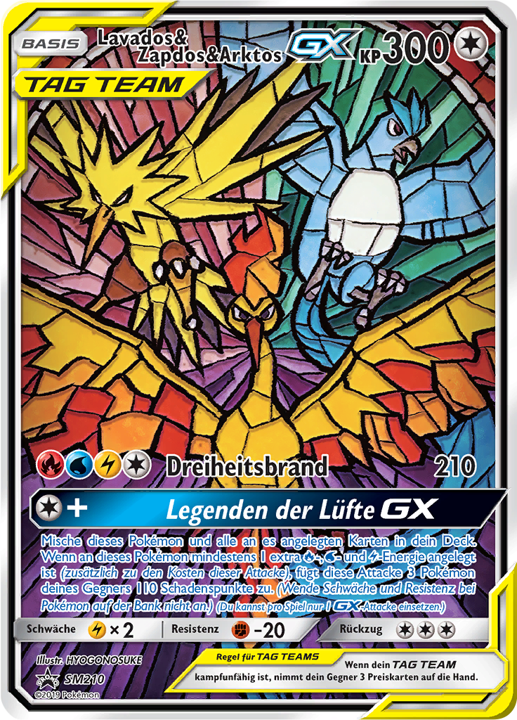 Lavados & Zapdos & Arktos GX SM210 — SM Promokarten (German Pokémon TCG card)