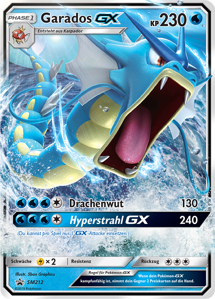 Garados GX SM212 — SM Promokarten (German Pokémon TCG card)