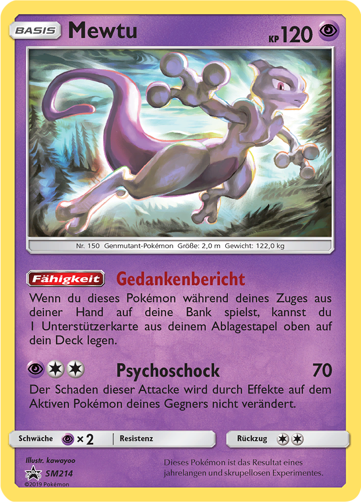 Mewtu SM214 — SM Promokarten (German Pokémon TCG card)